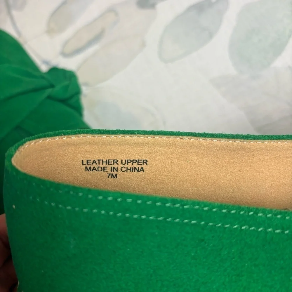 Talbots Womens Izzy Knot detail Espadrilles Suede Leather size 7M